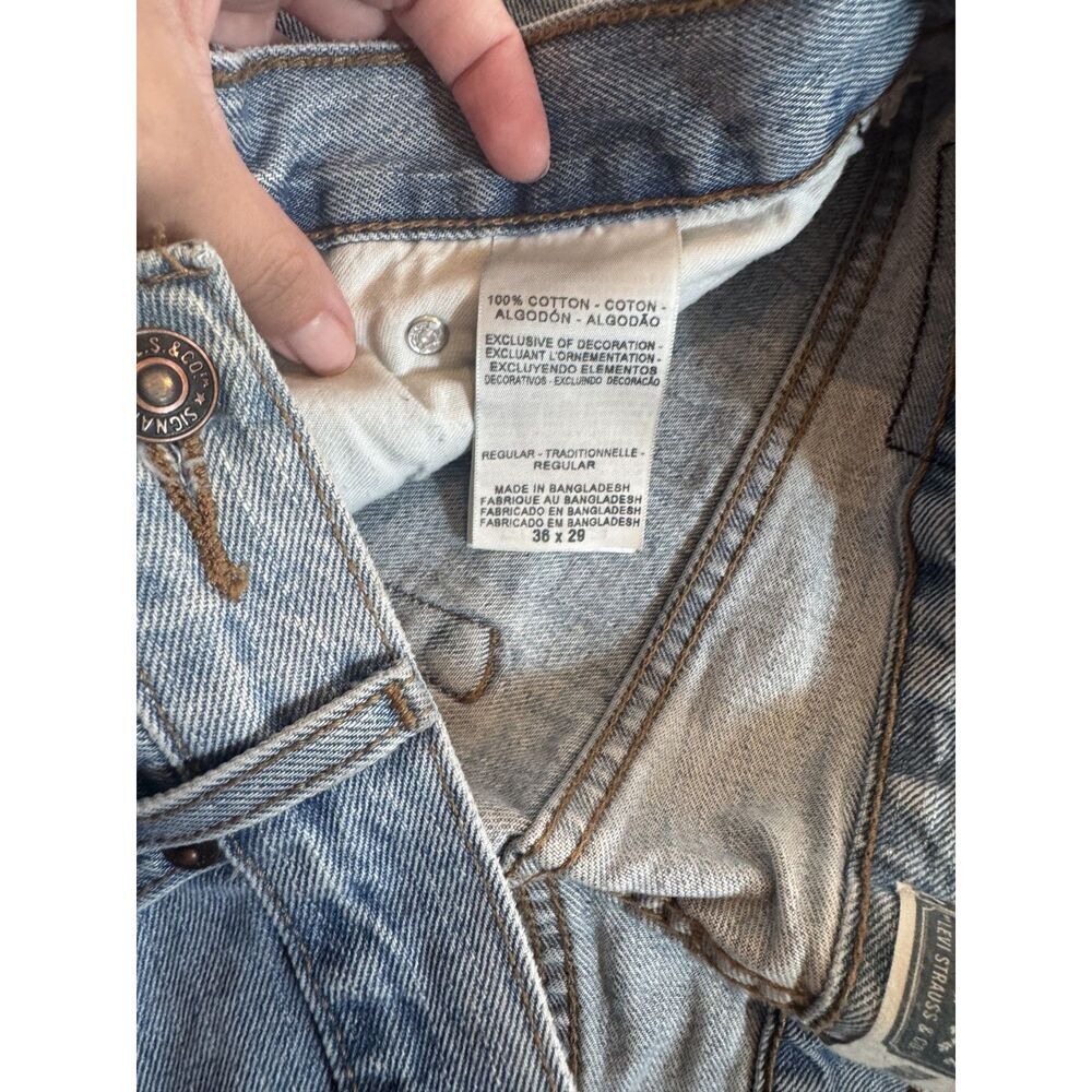Signature by Levi Strauss Jeans Mens 36x29 Regular Fit Light Wash Straight Leg - Picture 2 of 6